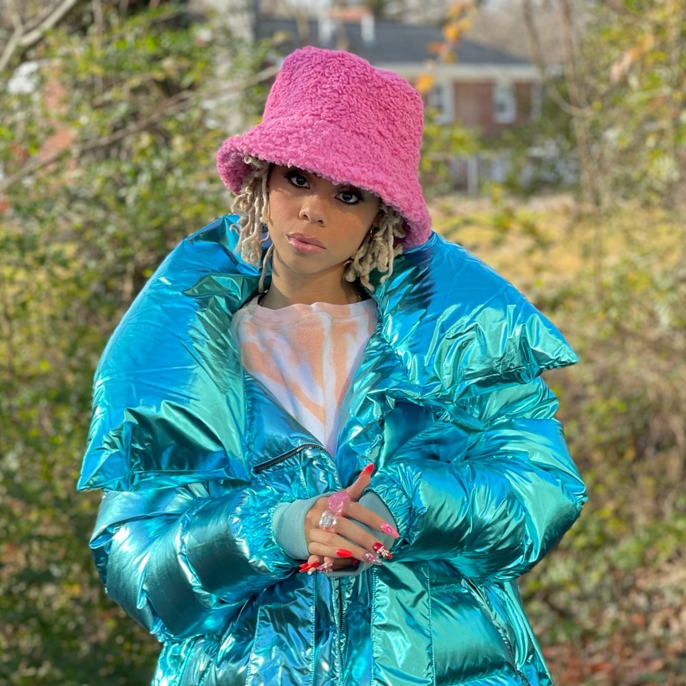 Pink bucket hat